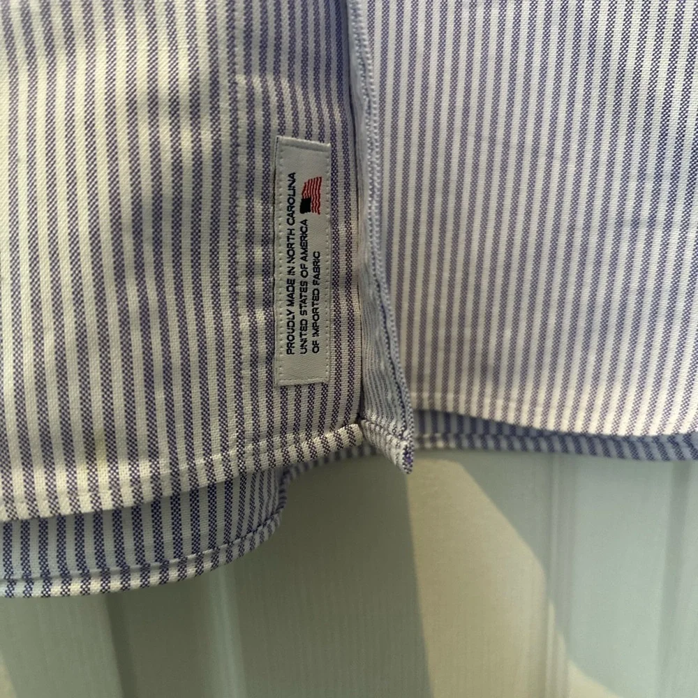 Brooks Brothers Shirt Adult 17.5 33 Non Iron Madison Purple Striped Button Down - Picture 6 of 8